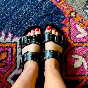Scoop studded sandals